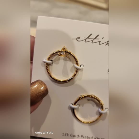 Ettika #5 Stackable 3pc Rings 18K Plated NWT - Picture 2 of 6